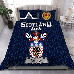 Scottish Pattison Family Crest Tartan Bedding Set Scottish Home Duvet Covers 1991 Style