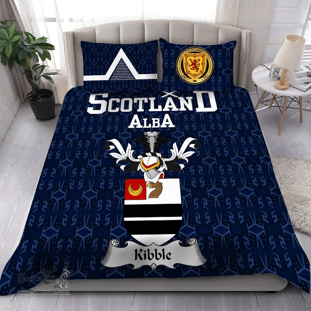 Scottish Kibble Family Crest Tartan Bedding Set Scottish Home Duvet Covers 1991 Style