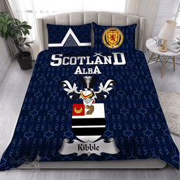 Scottish Kibble Family Crest Tartan Bedding Set Scottish Home Duvet Covers 1991 Style
