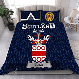 Scottish Lucas Family Crest Tartan Bedding Set Scottish Home Duvet Covers 1991 Style