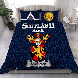 Scottish Matheson Family Crest Tartan Bedding Set Scottish Home Duvet Covers 1991 Style