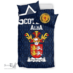 Scottish MacBrayne Family Crest Tartan Bedding Set Scottish Home Duvet Covers 1991 Style