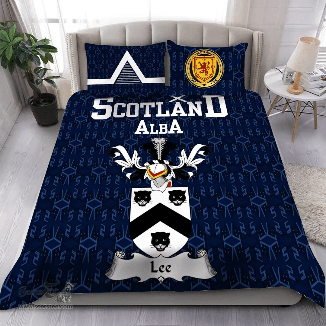 Scottish Lee Family Crest Tartan Bedding Set Scottish Home Duvet Covers 1991 Style