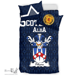 Scottish Pillans Family Crest Tartan Bedding Set Scottish Home Duvet Covers 1991 Style