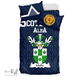 Scottish Mellis Family Crest Tartan Bedding Set Scottish Home Duvet Covers 1991 Style
