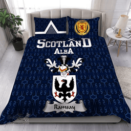 Scottish Ramsay Family Crest Tartan Bedding Set Scottish Home Duvet Covers 1991 Style