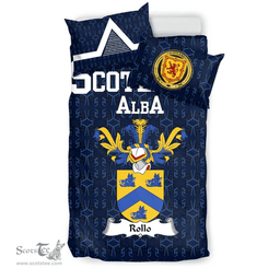 Scottish Rollo Family Crest Tartan Bedding Set Scottish Home Duvet Covers 1991 Style