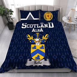 Scottish Rollo Family Crest Tartan Bedding Set Scottish Home Duvet Covers 1991 Style