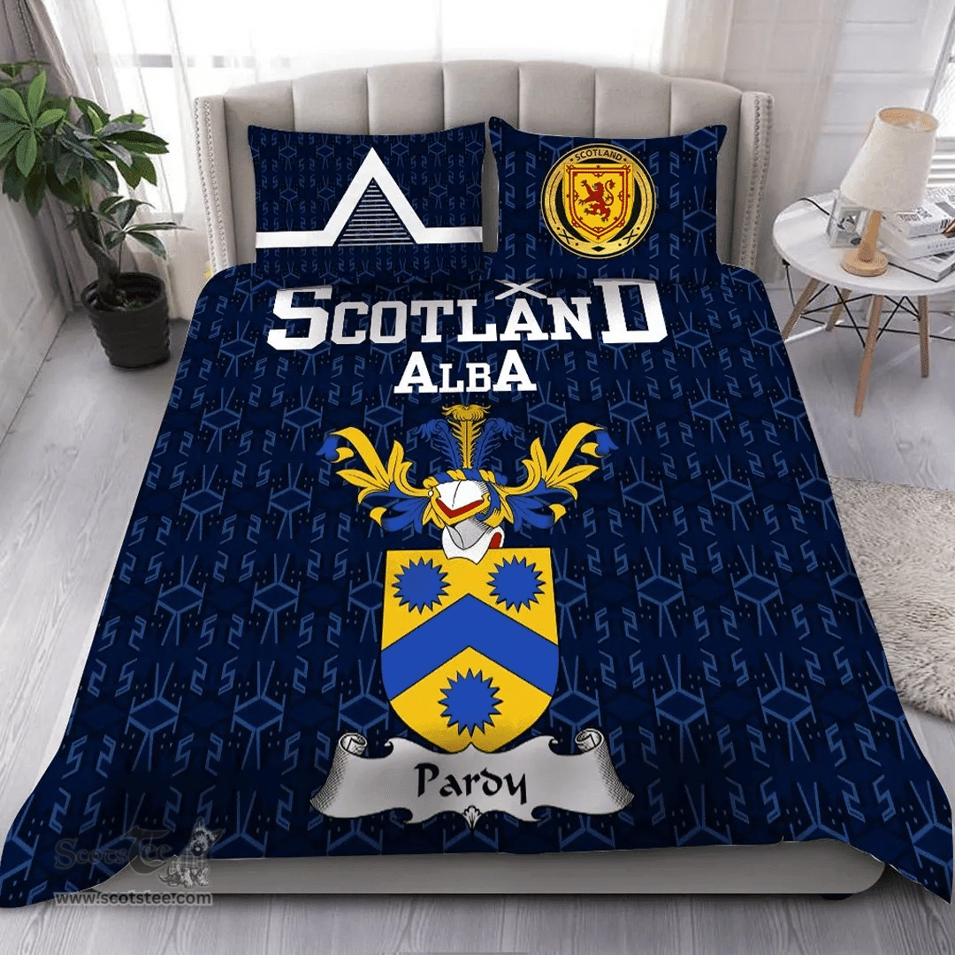 Scottish Pardy Family Crest Tartan Bedding Set Scottish Home Duvet Covers 1991 Style