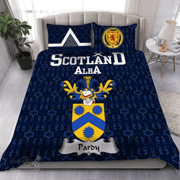 Scottish Pardy Family Crest Tartan Bedding Set Scottish Home Duvet Covers 1991 Style