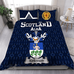 Scottish Kirkwood Family Crest Tartan Bedding Set Scottish Home Duvet Covers 1991 Style