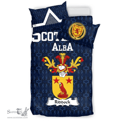Scottish Riddock Family Crest Tartan Bedding Set Scottish Home Duvet Covers 1991 Style