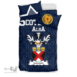 Scottish Lawson Family Crest Tartan Bedding Set Scottish Home Duvet Covers 1991 Style