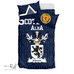 Scottish Mowat Family Crest Tartan Bedding Set Scottish Home Duvet Covers 1991 Style