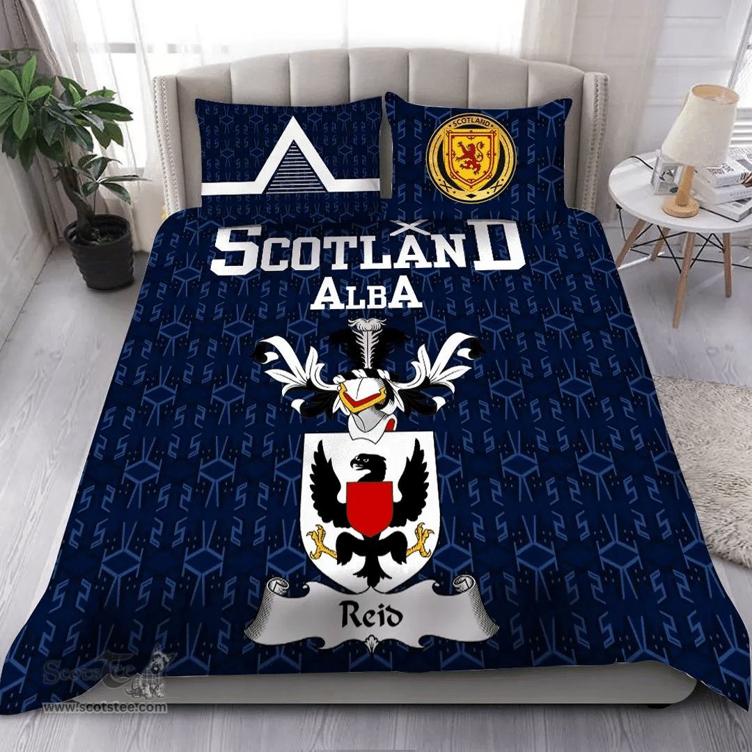 Scottish Reid Family Crest Tartan Bedding Set Scottish Home Duvet Covers 1991 Style