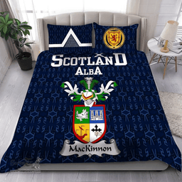 Scottish MacKinnon Family Crest Tartan Bedding Set Scottish Home Duvet Covers 1991 Style