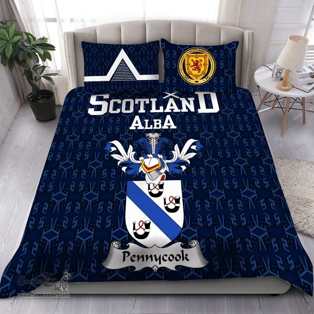 Scottish Pennycook Family Crest Tartan Bedding Set Scottish Home Duvet Covers 1991 Style