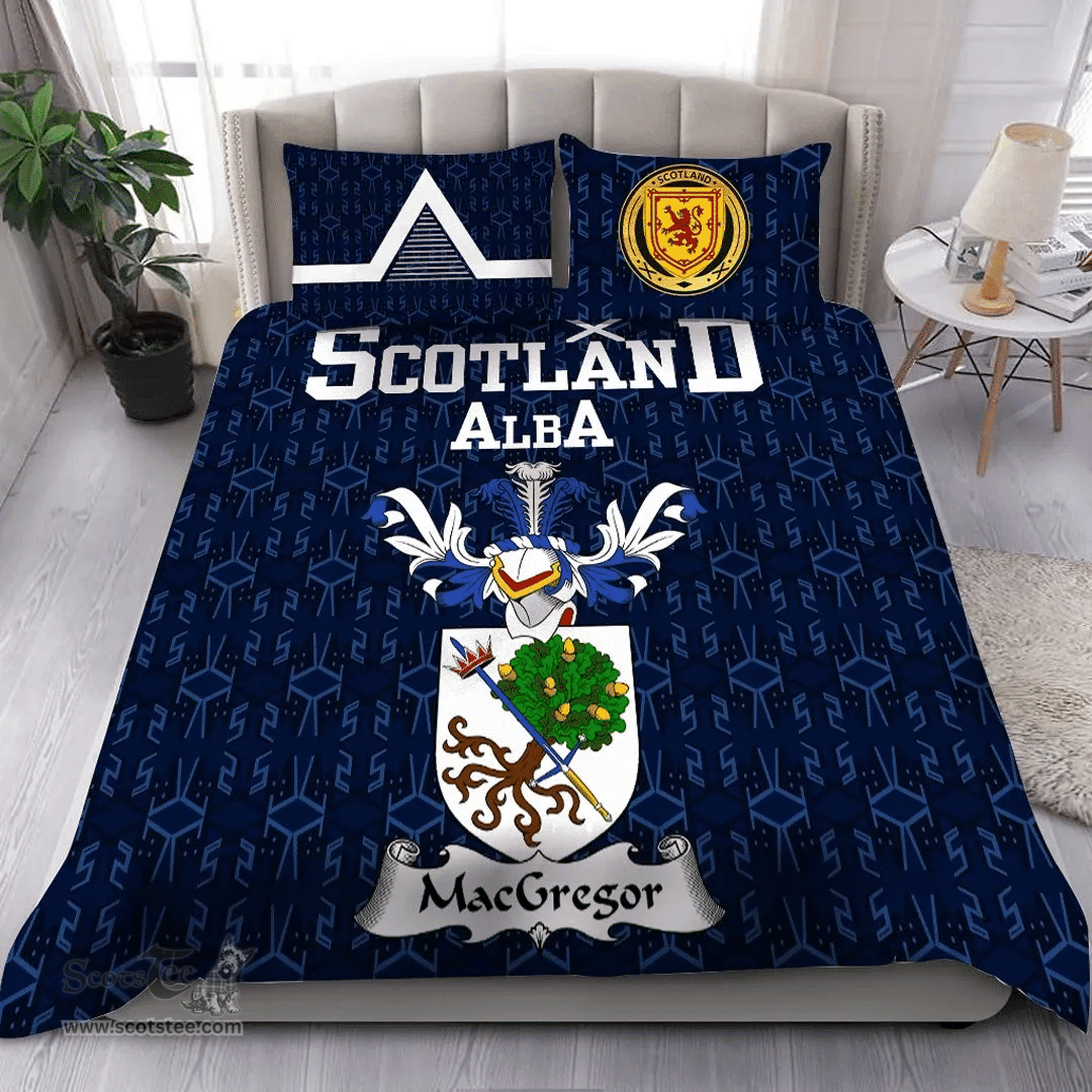 Scottish MacGregor Family Crest Tartan Bedding Set Scottish Home Duvet Covers 1991 Style