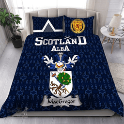 Scottish MacGregor Family Crest Tartan Bedding Set Scottish Home Duvet Covers 1991 Style