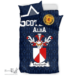 Scottish MacGarth Family Crest Tartan Bedding Set Scottish Home Duvet Covers 1991 Style