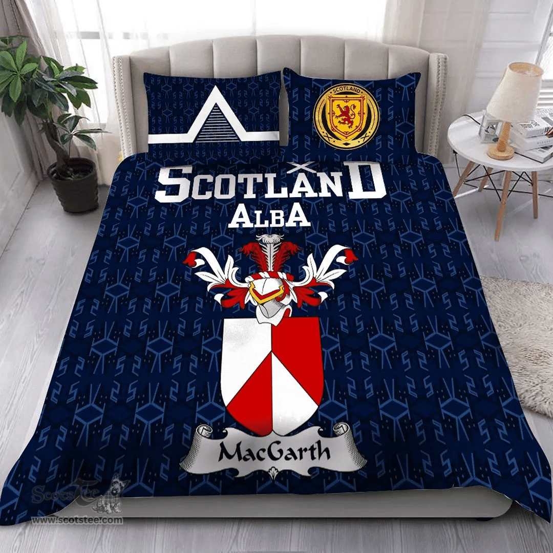 Scottish MacGarth Family Crest Tartan Bedding Set Scottish Home Duvet Covers 1991 Style