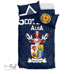 Scottish MacLaine Of Lochbuie Family Crest Tartan Bedding Set Scottish Home Duvet Covers 1991 Style