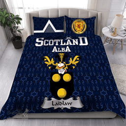 Scottish Laidlaw Family Crest Tartan Bedding Set Scottish Home Duvet Covers 1991 Style