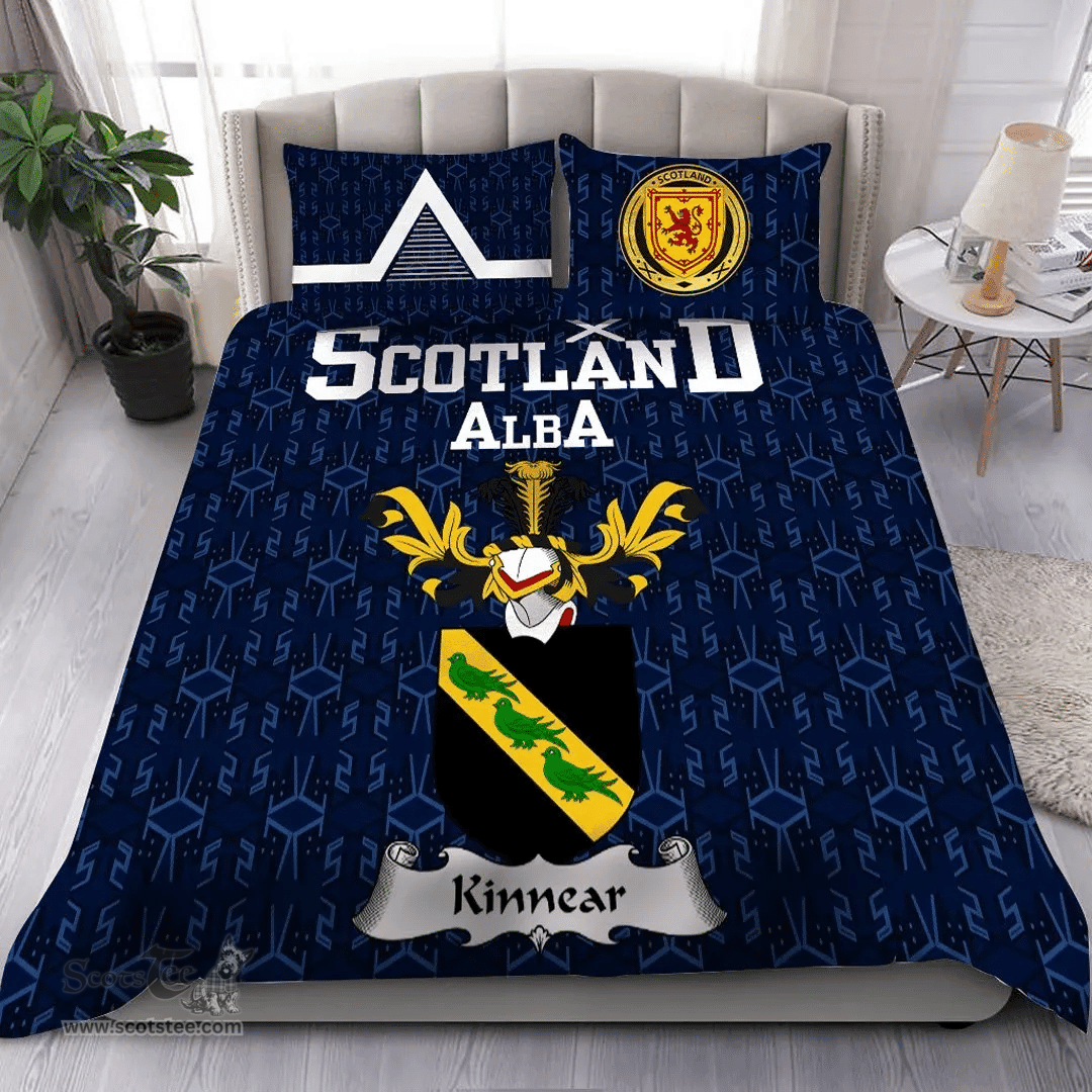 Scottish Kinnear Family Crest Tartan Bedding Set Scottish Home Duvet Covers 1991 Style
