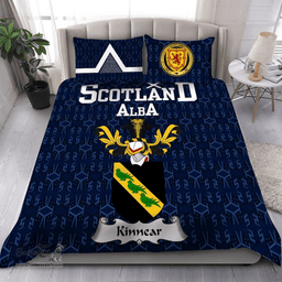 Scottish Kinnear Family Crest Tartan Bedding Set Scottish Home Duvet Covers 1991 Style