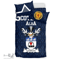 Scottish Lockhart Family Crest Tartan Bedding Set Scottish Home Duvet Covers 1991 Style