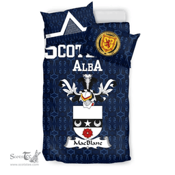 Scottish MacBlane Family Crest Tartan Bedding Set Scottish Home Duvet Covers 1991 Style