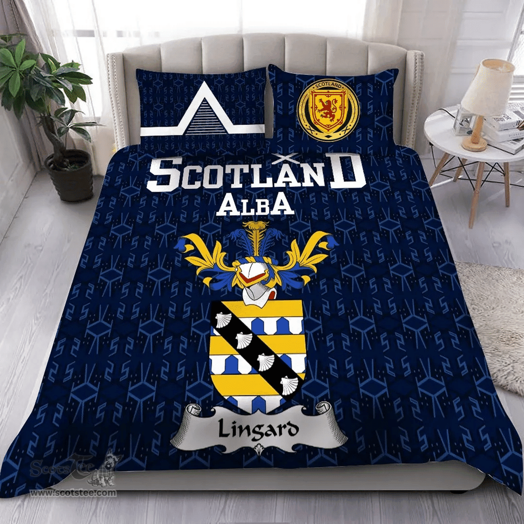 Scottish Lingard Family Crest Tartan Bedding Set Scottish Home Duvet Covers 1991 Style