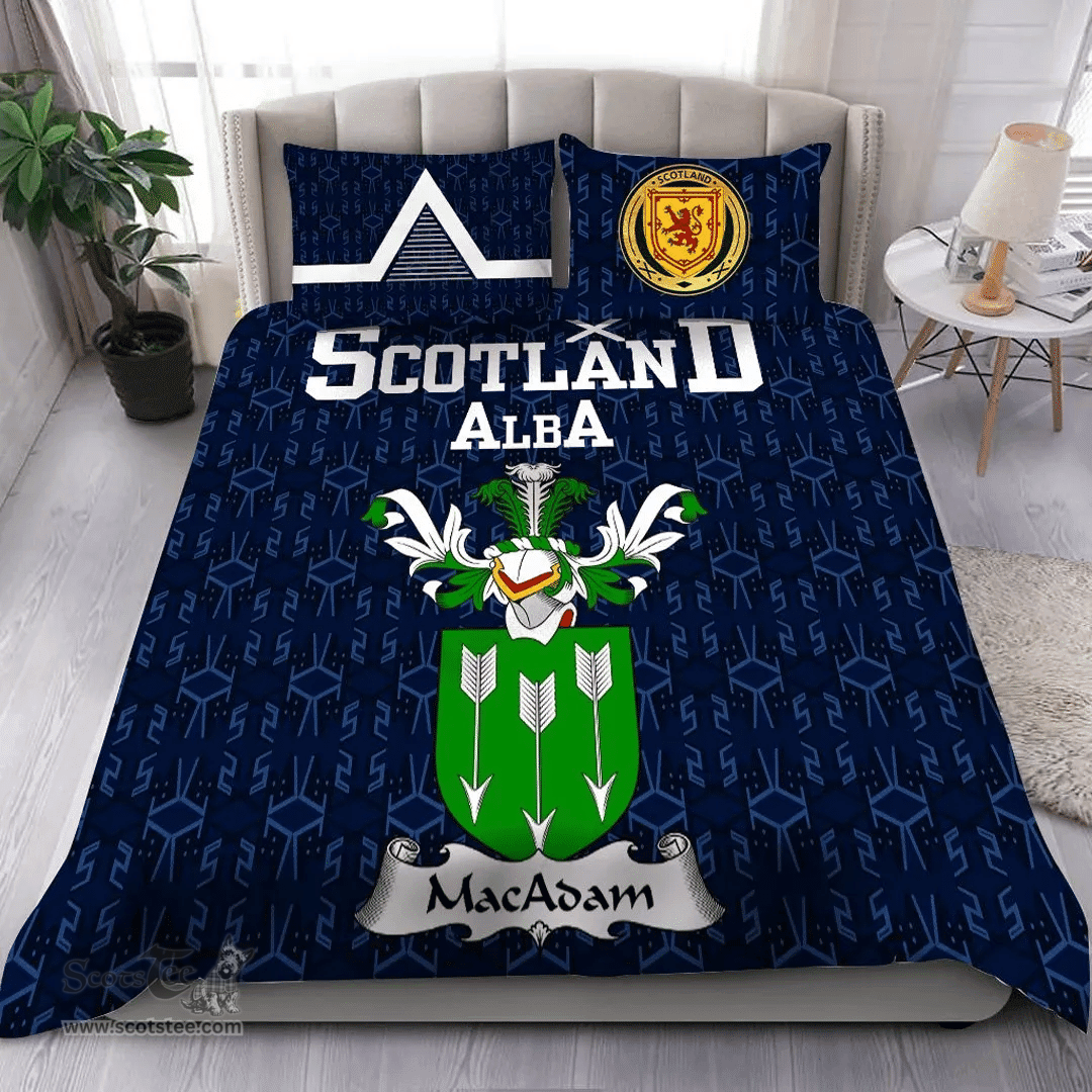 Scottish MacAdam Family Crest Tartan Bedding Set Scottish Home Duvet Covers 1991 Style