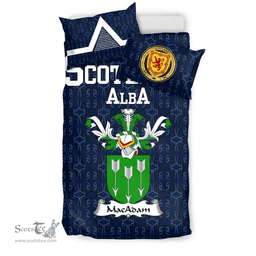 Scottish MacAdam Family Crest Tartan Bedding Set Scottish Home Duvet Covers 1991 Style