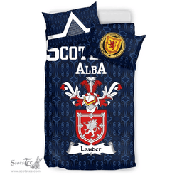 Scottish Lauder Family Crest Tartan Bedding Set Scottish Home Duvet Covers 1991 Style