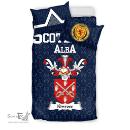 Scottish Kinross Family Crest Tartan Bedding Set Scottish Home Duvet Covers 1991 Style