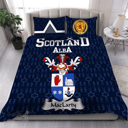 Scottish MacLarty Family Crest Tartan Bedding Set Scottish Home Duvet Covers 1991 Style