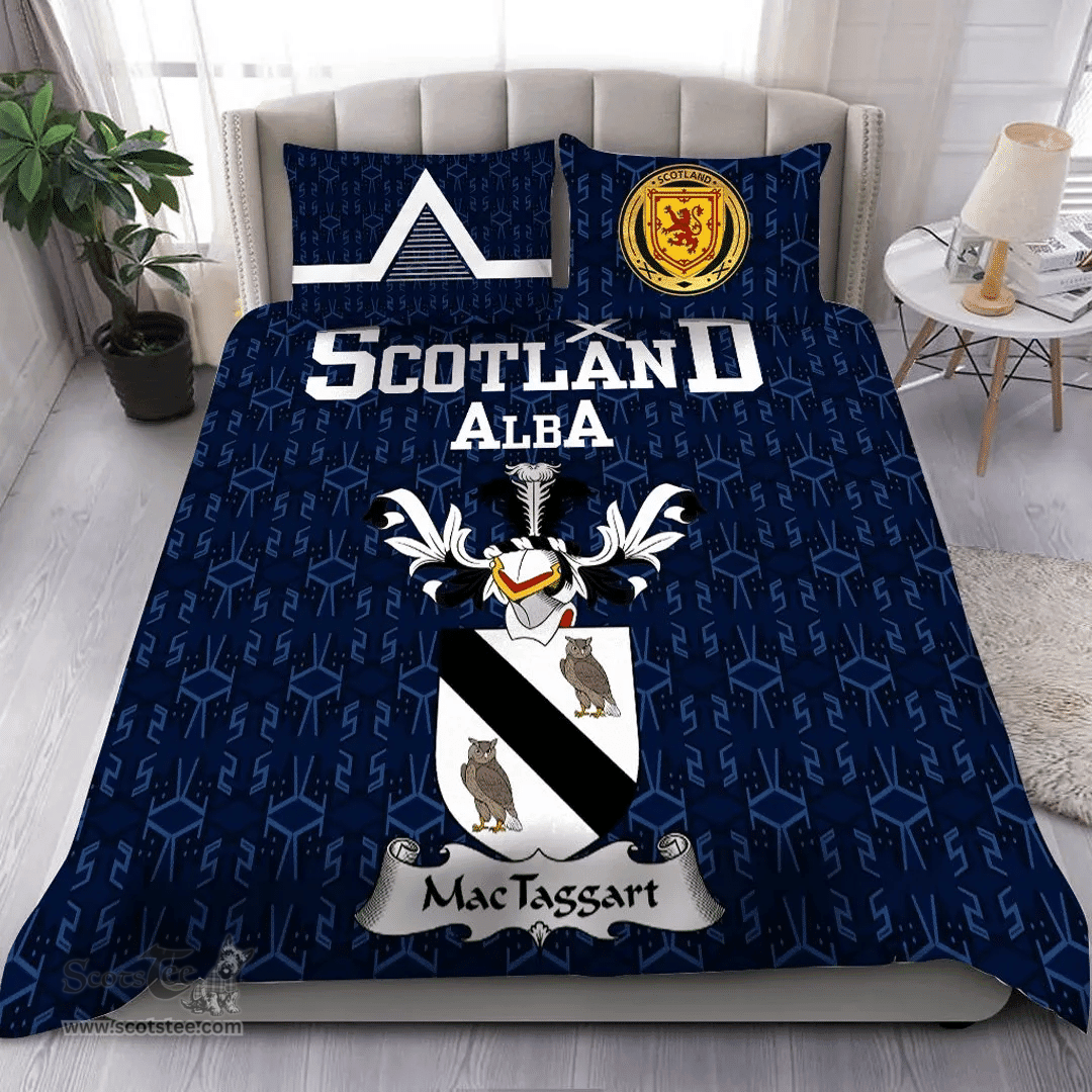 Scottish MacTaggart Family Crest Tartan Bedding Set Scottish Home Duvet Covers 1991 Style