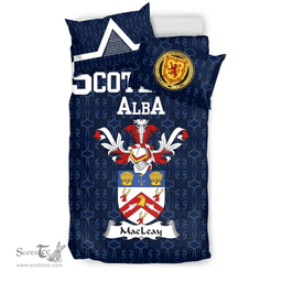 Scottish MacLeay Family Crest Tartan Bedding Set Scottish Home Duvet Covers 1991 Style