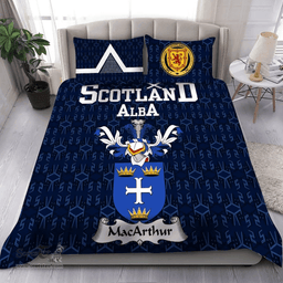Scottish MacArthur Family Crest Tartan Bedding Set Scottish Home Duvet Covers 1991 Style