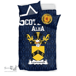 Scottish Learmonth Family Crest Tartan Bedding Set Scottish Home Duvet Covers 1991 Style