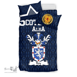 Scottish Roy Family Crest Tartan Bedding Set Scottish Home Duvet Covers 1991 Style
