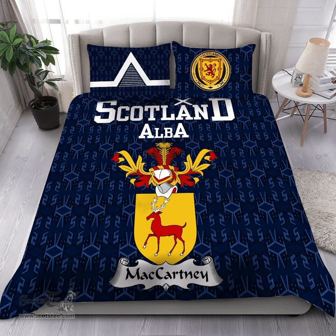 Scottish MacCartney Family Crest Tartan Bedding Set Scottish Home Duvet Covers 1991 Style
