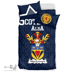 Scottish MacLennan Family Crest Tartan Bedding Set Scottish Home Duvet Covers 1991 Style