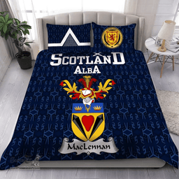 Scottish MacLennan Family Crest Tartan Bedding Set Scottish Home Duvet Covers 1991 Style