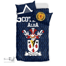 Scottish MacInroy Family Crest Tartan Bedding Set Scottish Home Duvet Covers 1991 Style