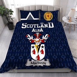 Scottish MacInroy Family Crest Tartan Bedding Set Scottish Home Duvet Covers 1991 Style