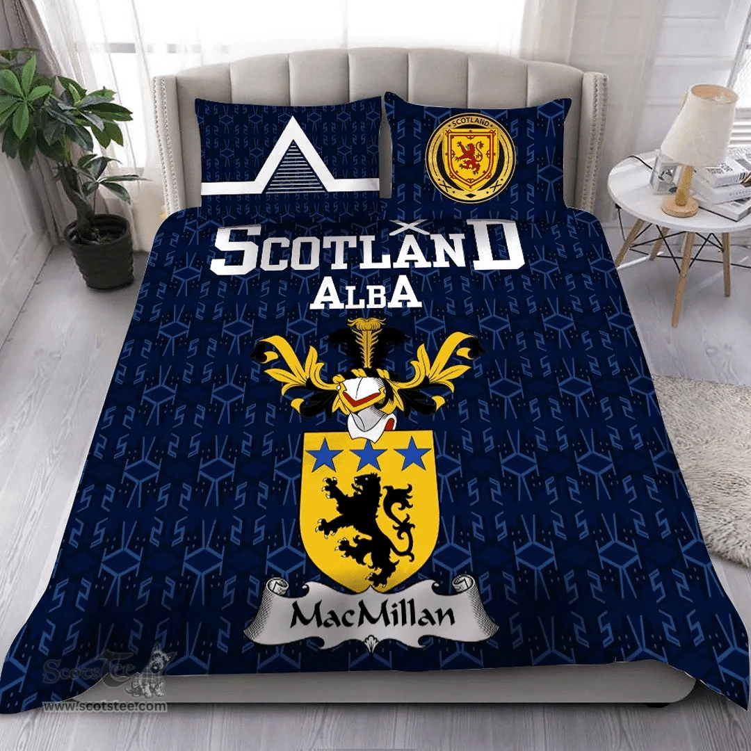 Scottish MacMillan Family Crest Tartan Bedding Set Scottish Home Duvet Covers 1991 Style
