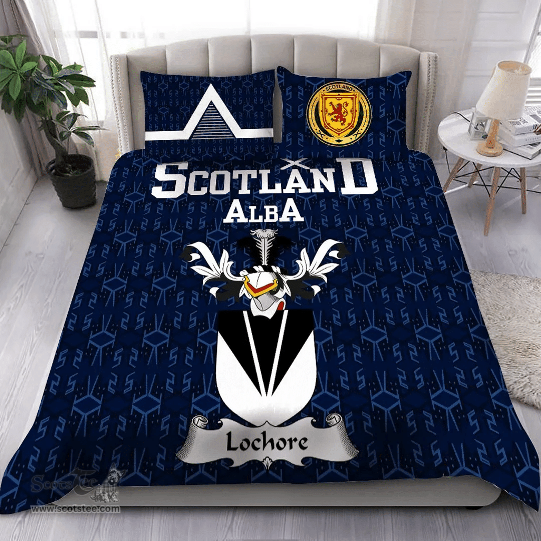 Scottish Lochore Family Crest Tartan Bedding Set Scottish Home Duvet Covers 1991 Style