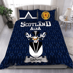 Scottish Lochore Family Crest Tartan Bedding Set Scottish Home Duvet Covers 1991 Style